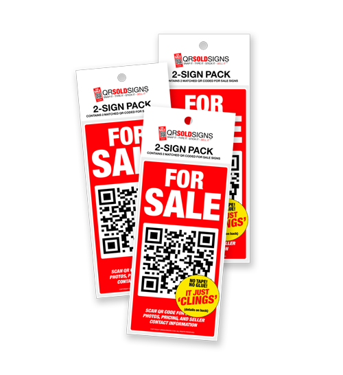 Image of our vinyl qr coded FOR SALE sign